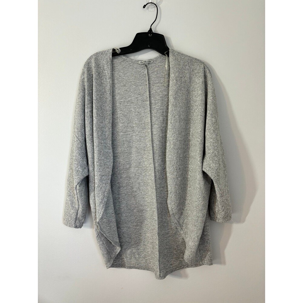 Charlotte Russe Grey Wrap Long Sleeve Cardigan Sweater size large